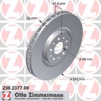 Disco freno anteriore Zimmermann ventilato 300 mm Ø 5 fori