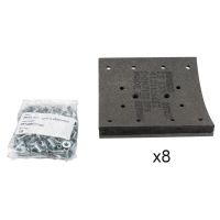 Pastiglia del freno impostata su rivetto