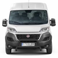 Barra di protezione anteriore STEELER con traverse incluso kit di montaggio, verniciata a polvere nera