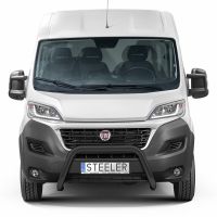 STEELER Classic barra di protezione anteriore con kit di montaggio, verniciata a polvere nera