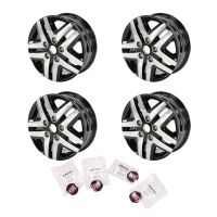 "Set di cerchi in lega leggera nero argento 16" "originale"