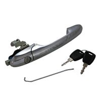 Maniglia della porta cromata a destra con cilindro