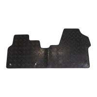 Tappetino in gomma Rondo, nero, finitura martellata, anteriore sinistro e destro